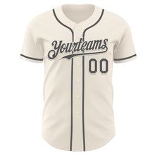 Load image into Gallery viewer, Custom Cream Steel Gray Authentic Baseball Jersey