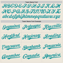 Load image into Gallery viewer, Custom Cream Teal Authentic Baseball Jersey