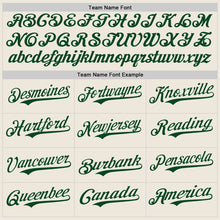 Load image into Gallery viewer, Custom Cream Gray Pinstripe Green Authentic Baseball Jersey