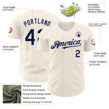 Load image into Gallery viewer, Custom Cream Navy Authentic Baseball Jersey