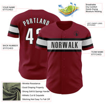 Load image into Gallery viewer, Custom Crimson White-Black Authentic Baseball Jersey