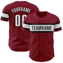 Load image into Gallery viewer, Custom Crimson White-Black Authentic Baseball Jersey