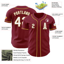 Load image into Gallery viewer, Custom Crimson White-Old Gold Authentic Baseball Jersey