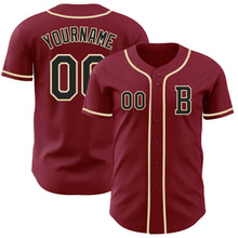 Load image into Gallery viewer, Custom Crimson Black-Cream Authentic Baseball Jersey