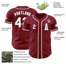 Load image into Gallery viewer, Custom Crimson White-Gray Authentic Baseball Jersey