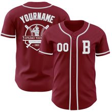 Load image into Gallery viewer, Custom Crimson White-Gray Authentic Baseball Jersey