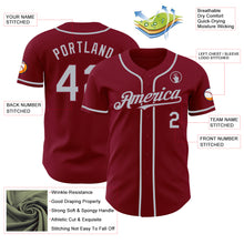 Load image into Gallery viewer, Custom Crimson Gray Authentic Baseball Jersey