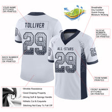 Load image into Gallery viewer, Custom White Navy-Gray Drift Fashion Football Jersey