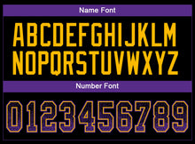 Load image into Gallery viewer, Custom Black Purple-Gold Drift Fashion Football Jersey