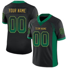 Load image into Gallery viewer, Custom Black Kelly Green-Old Gold Drift Fashion Football Jersey