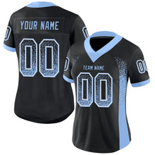 Load image into Gallery viewer, Custom Black Light Blue-White Drift Fashion Football Jersey