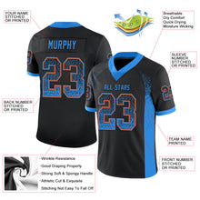 Load image into Gallery viewer, Custom Black Powder Blue-Orange Drift Fashion Football Jersey
