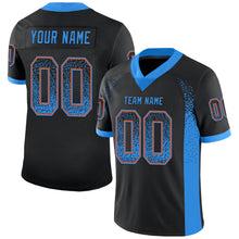 Load image into Gallery viewer, Custom Black Powder Blue-Orange Drift Fashion Football Jersey