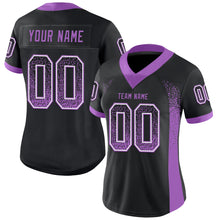 Load image into Gallery viewer, Custom Black Medium Purple-White Drift Fashion Football Jersey