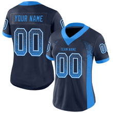 Load image into Gallery viewer, Custom Navy Powder Blue-White Drift Fashion Football Jersey