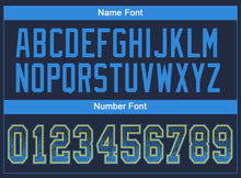 Load image into Gallery viewer, Custom Navy Powder Blue-Yellow Drift Fashion Football Jersey