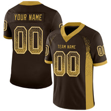 Load image into Gallery viewer, Custom Brown Old Gold-Cream Drift Fashion Football Jersey
