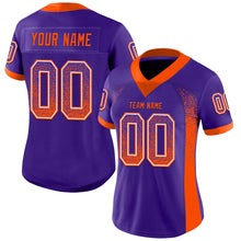 Load image into Gallery viewer, Custom Purple Orange-White Drift Fashion Football Jersey