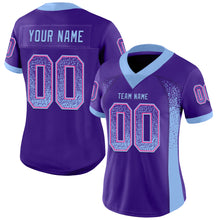 Load image into Gallery viewer, Custom Purple Light Blue-Pink Drift Fashion Football Jersey