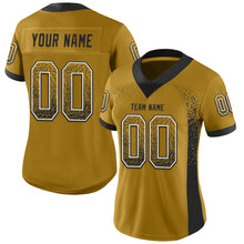Load image into Gallery viewer, Custom Old Gold Black-White Drift Fashion Football Jersey