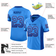 Load image into Gallery viewer, Custom Powder Blue Royal-Red Drift Fashion Football Jersey