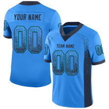 Load image into Gallery viewer, Custom Powder Blue Navy-Teal Drift Fashion Football Jersey