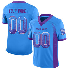 Load image into Gallery viewer, Custom Powder Blue Purple-White Drift Fashion Football Jersey