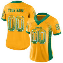 Load image into Gallery viewer, Custom Gold Kelly Green-White Drift Fashion Football Jersey