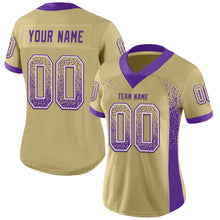 Load image into Gallery viewer, Custom Vegas Gold Purple-White Drift Fashion Football Jersey