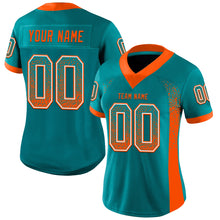 Load image into Gallery viewer, Custom Teal Orange-White Drift Fashion Football Jersey