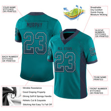 Load image into Gallery viewer, Custom Teal Navy-Gray Drift Fashion Football Jersey