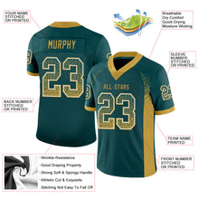 Load image into Gallery viewer, Custom Midnight Green Old Gold-White Drift Fashion Football Jersey