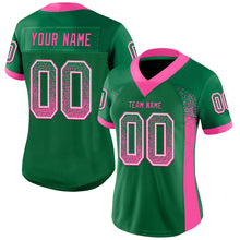 Load image into Gallery viewer, Custom Kelly Green Pink-White Drift Fashion Football Jersey