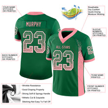 Load image into Gallery viewer, Custom Kelly Green Medium Pink-White Drift Fashion Football Jersey