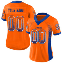 Load image into Gallery viewer, Custom Orange Royal-White Drift Fashion Football Jersey