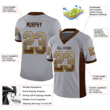 Load image into Gallery viewer, Custom Gray Brown-Gold Drift Fashion Football Jersey