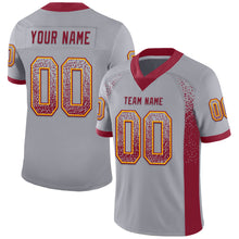 Load image into Gallery viewer, Custom Gray Crimson-Gold Drift Fashion Football Jersey
