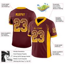 Load image into Gallery viewer, Custom Burgundy Gold-White Drift Fashion Football Jersey