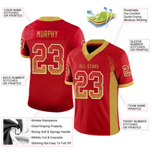 Load image into Gallery viewer, Custom Red Old Gold-White Drift Fashion Football Jersey