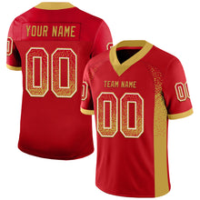 Load image into Gallery viewer, Custom Red Old Gold-White Drift Fashion Football Jersey