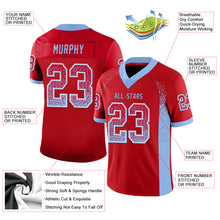 Load image into Gallery viewer, Custom Red Light Blue-White Drift Fashion Football Jersey