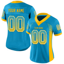 Load image into Gallery viewer, Custom Panther Blue Gold-White Drift Fashion Football Jersey