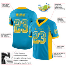 Load image into Gallery viewer, Custom Panther Blue Gold-White Drift Fashion Football Jersey