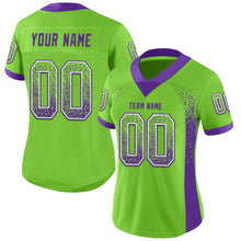 Load image into Gallery viewer, Custom Neon Green Purple-White Drift Fashion Football Jersey