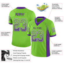 Load image into Gallery viewer, Custom Neon Green Purple-White Drift Fashion Football Jersey
