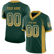 Load image into Gallery viewer, Custom Green Old Gold-White Drift Fashion Football Jersey