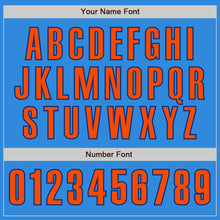 Load image into Gallery viewer, Custom Electric Blue Orange-Royal Authentic Baseball Jersey