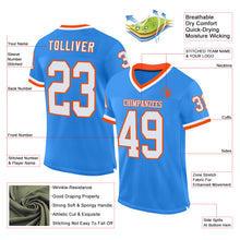 Load image into Gallery viewer, Custom Powder Blue White-Orange Mesh Authentic Throwback Football Jersey