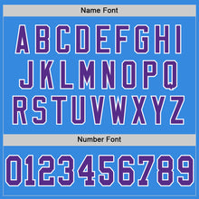 Load image into Gallery viewer, Custom Powder Blue Purple-White Mesh Authentic Throwback Football Jersey