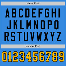 Load image into Gallery viewer, Custom Powder Blue Gold-Black Mesh Authentic Throwback Football Jersey